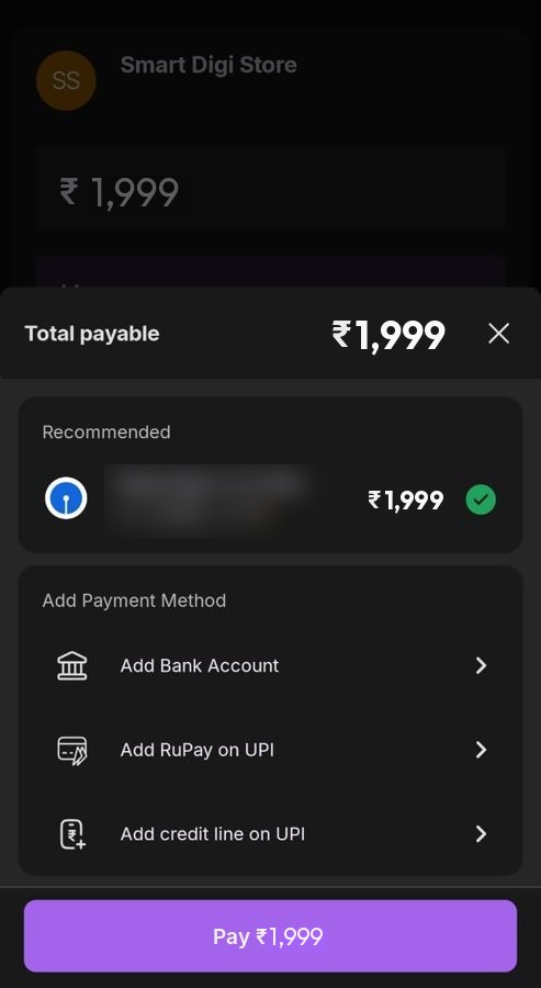 Step 5 pay in UPI app